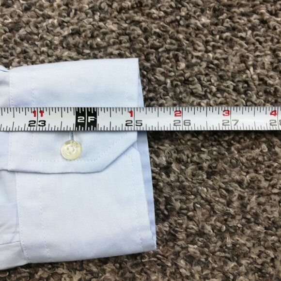 Teddy Stratford Shirt L/S Button Up Hidden Zipper Light Blue Mens Size 1 - Picture 8 of 10